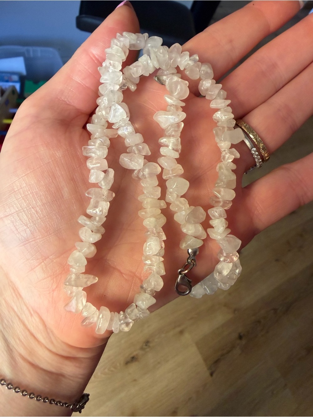 Handmade White Jade Chip Necklace
